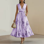Robe sans manches imprimée tendance pour femme