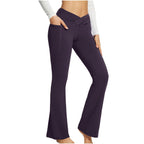 Pantalon de yoga à jambes larges, taille haute et coupe ajustée pour femme