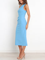 Robe plissée asymétrique pour femme
