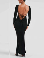 Robe élégante femme à lacets croisés