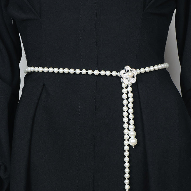 Chaîne de taille en perles pour femme, ceinture d'ornement Hover Image
