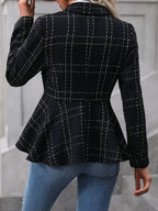 Blazer croisé femme slim à revers et volants