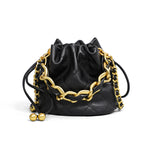 Sac à bandoulière en cuir pour femmes, mini et portable, de forme seau et au style à la mode