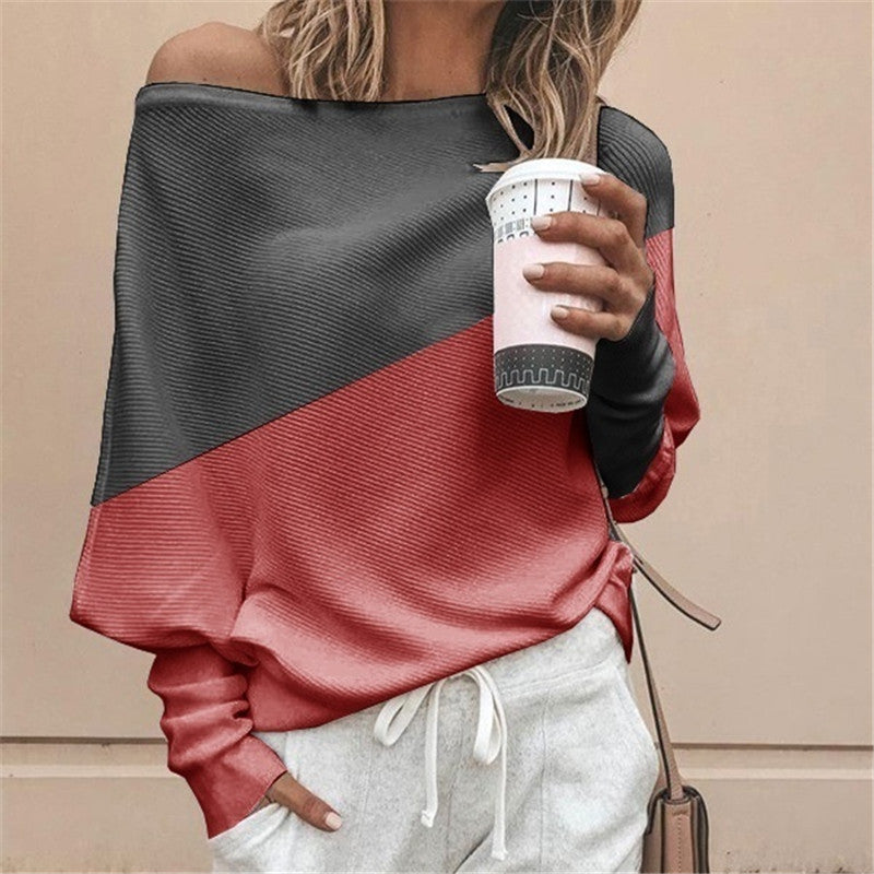 T-shirt manches longues avec surpiqûres contrastantes