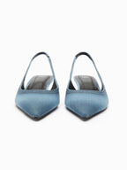 Talons hauts en jean bleu pour femme