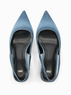 Talons hauts en jean bleu pour femme