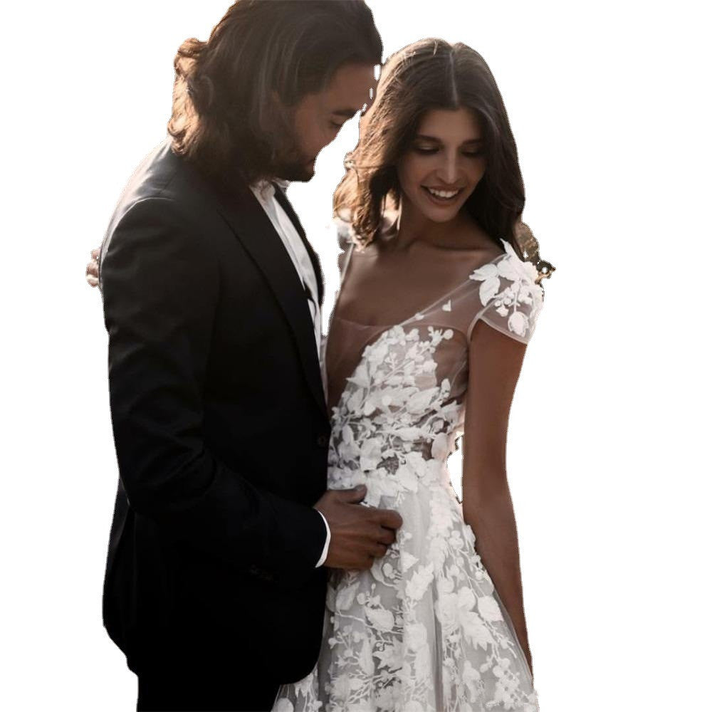 Robe de mariée blanche en dentelle pour femme
