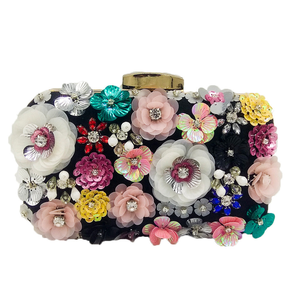 Pochette de Soirée Perles Fleurs