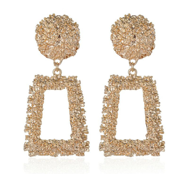 Grandes boucles d'oreilles vintage pour femmes, or, argent, noir, géométriques, style affirmé, pendantes, bijoux de mode
