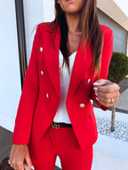Blazer femme croisé à boutons métalliques