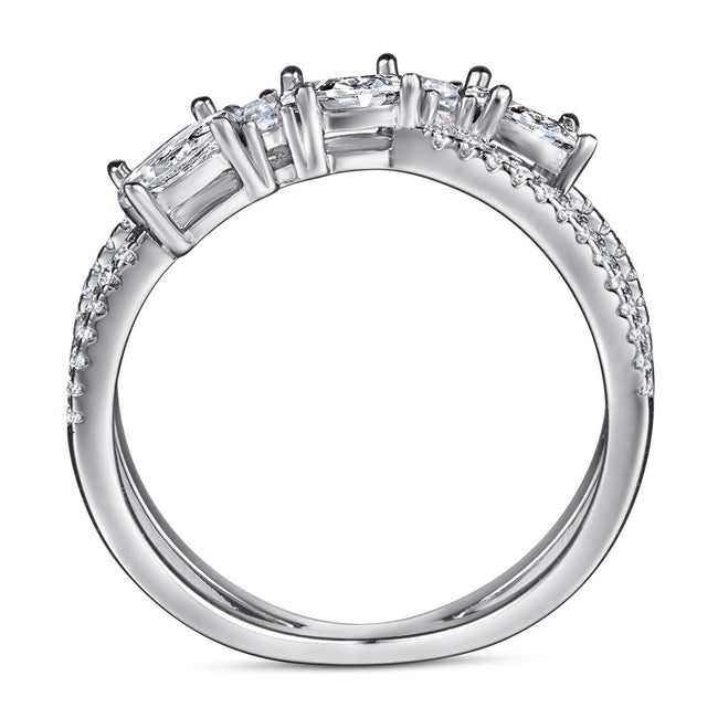 Bagues 925 Argent Croix Rotative Dénier Zircon Bague de Fiançailles pour Femme Main Image