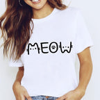 T-shirt Harajuku pour femmes hauts blanc étoile