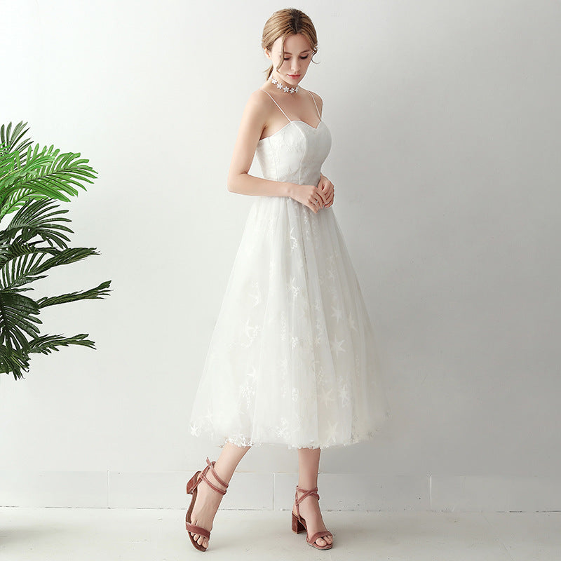 Robe de soirée blanche de banquet de mariage pour femmes