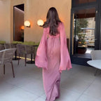 Robe en polyester à manches longues pour femmes
