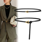 Ceinture fine en cuir décorative triangulaire pour femmes