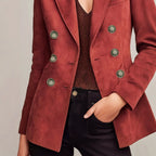 Blazer femme croisé élégant style français vintage