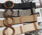 Ceinture tissée à boucle ronde avec corde en cire bohème