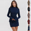 Robe longue ajustée à manches longues, sexy, moulante et élégante pour femme