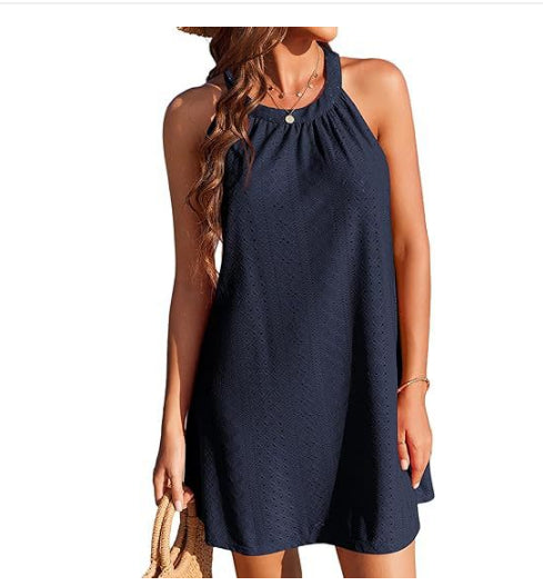 Gilet Robe Sans Manches Femme Creux au Crochet