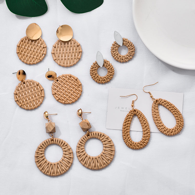 Boucles d'oreilles pendantes coréennes vintage pour femmes