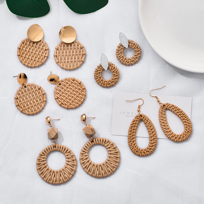 Boucles d'oreilles pendantes coréennes vintage pour femmes Main Image