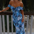Robe imprimée à taille mi-haute tendance pour femmes