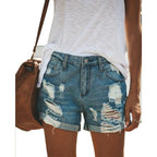 Shorts en jean déchiré pour femme