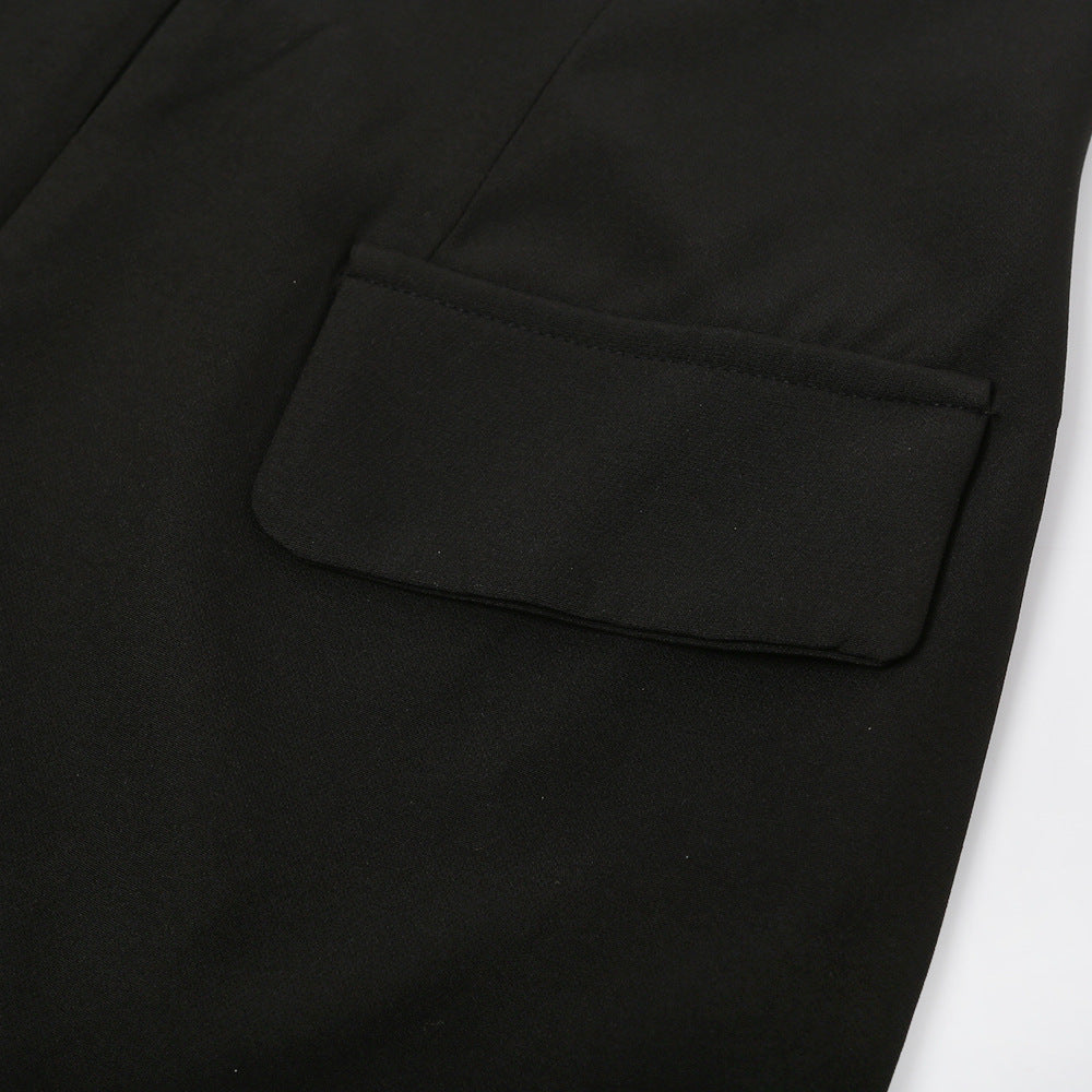 Blazer irrégulier à col en V profond