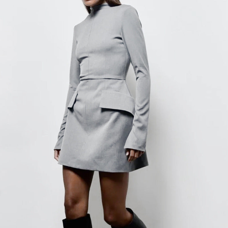 Robe longue ajustée à manches longues, sexy, moulante et élégante pour femme