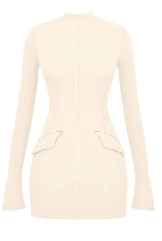 Robe longue ajustée à manches longues, sexy, moulante et élégante pour femme