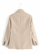 Blazer cintré, drapé, à boutons, qui s'accorde avec tout