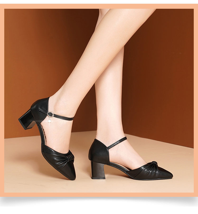 Sandales à talons épais pour femme, à boucle, grande taille