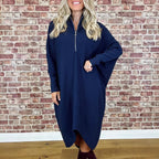 Robe ample en tricot de couleur unie pour femme