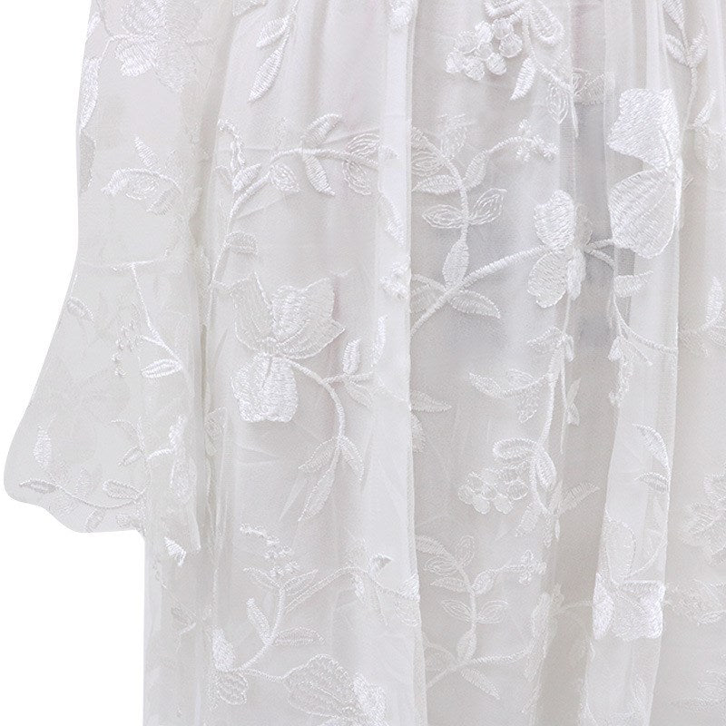 Robe de mariée sexy en dentelle à manches longues, robe de soirée