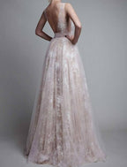 Nouvelle robe AliExpress modèles explosifs dentelle décolleté plongeant robe de mariée longue jupe vêtements pour femmes