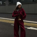 Ensemble deux pièces décontracté avec pantalon, cardigan de sport à capuche à manches longues et costume en coton