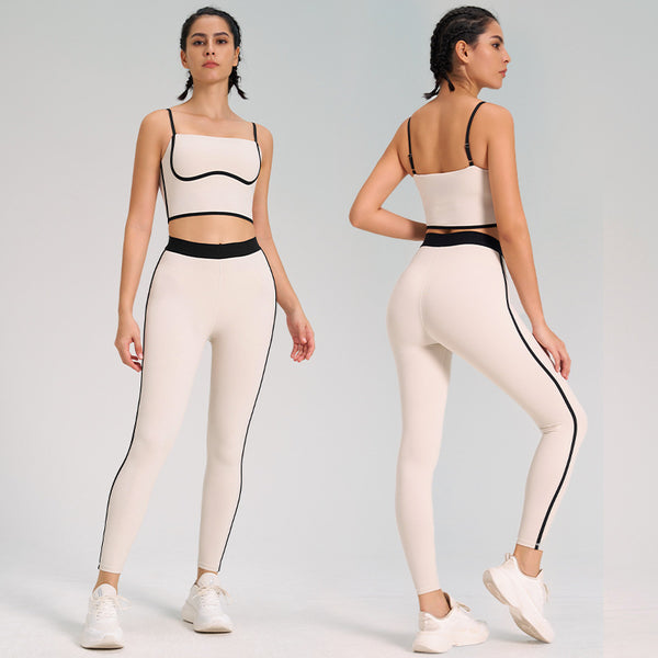 Ensemble de yoga sportif deux pièces, sensation seconde peau, ponçage double face, pour l'extérieur
