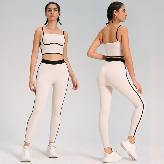 Ensemble de yoga sportif deux pièces, sensation seconde peau, ponçage double face, pour l'extérieur Hover Image