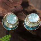 Boucles d'oreilles rondes peintes tricolores à la mode, élégantes et polyvalentes, boucles d'oreilles géométriques pour femmes