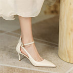Nouvelles sandales à talons hauts et pointues pour femme, style français minoritaire