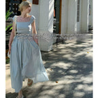Robe longue en tricot patchwork pour femme