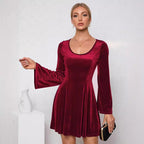 Robe en velours personnalisée pour femme