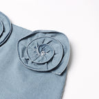 Jupe taille haute fleurie 3D élégante