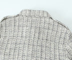 Blazer texturé en tweed pour femme avec poches plaquées