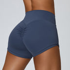 Peach Hip Raise Yoga Shorts For Women High Waist Crimp