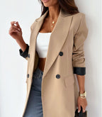 Blazer ample et décontracté beige pour femme