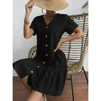 Robe d'été ample en coton et lin pour femme