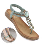Tongs Bohème Femme Tressées Chaussures de Plage Claquettes