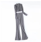 Slim Short Long Sleeved T Shirt Women  Highwaist Flared Trousers