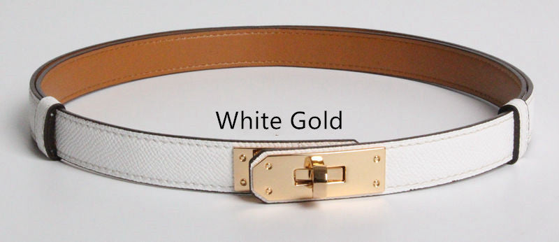 Ceintures en Cuir Véritable de Haute Qualité pour Femmes, Largeur 1.8cm, Doré